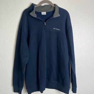 Men's Navy Blue Columbia Quarter Zip Sweatshirt Size XXL